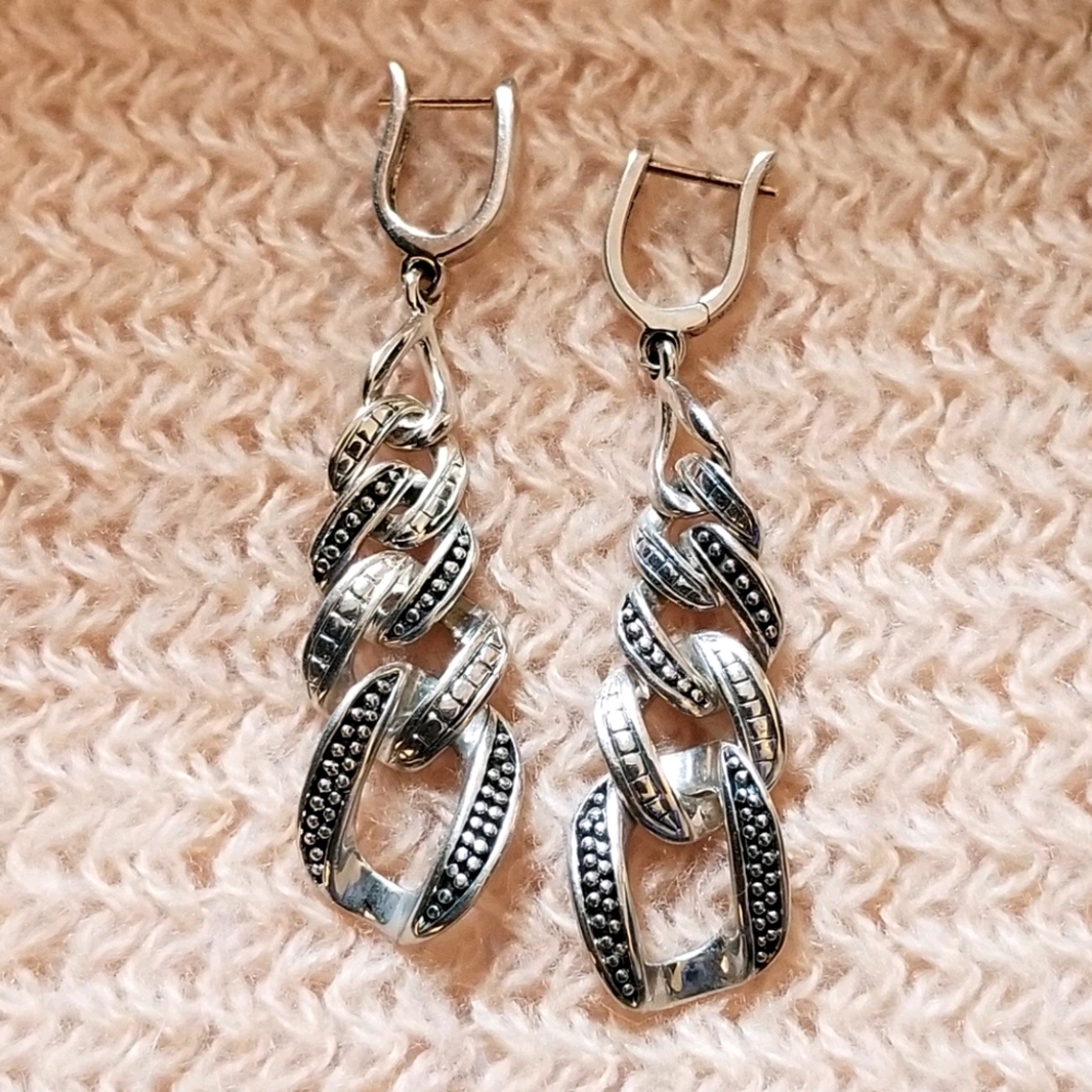 Lagos Sterling Silver Caviar Drop Earrings